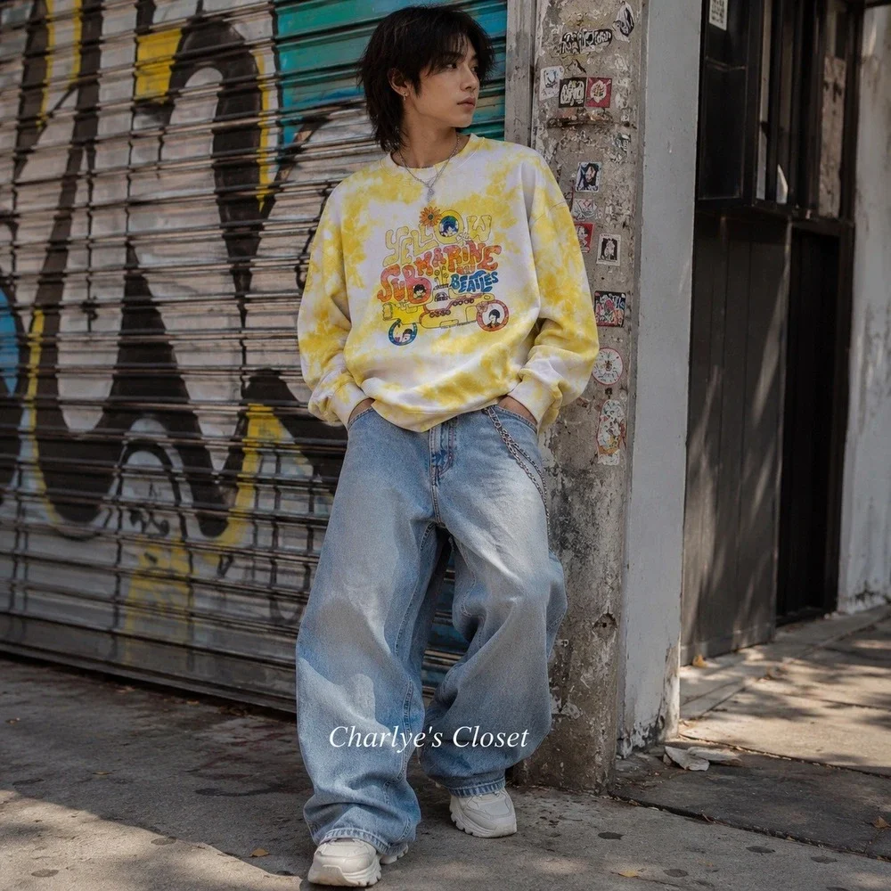 Old Navy The Beatles Yellow Submarine Retro Sweatshirt M Unisex Tie Dye K-Pop
